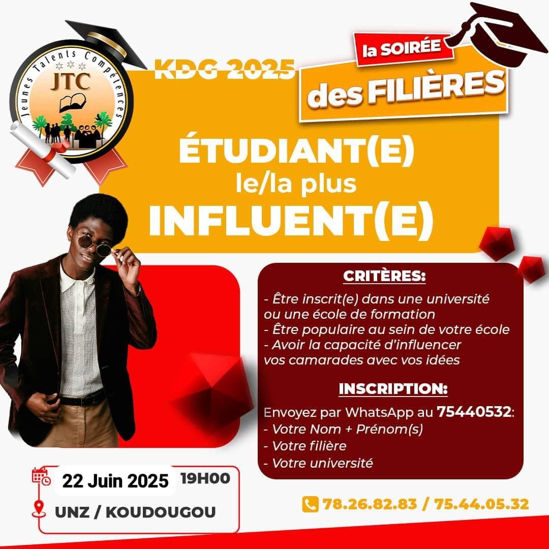 Étudiant(e) le/la plus influent(e)