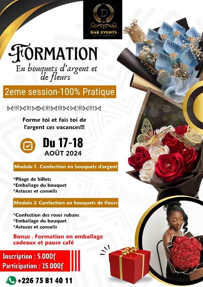 Spécial formation en bouquets d'argent et de fleurs