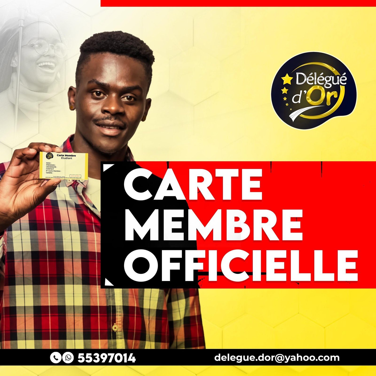 CARTE MEMBRE DÉLÉGUÉ D’OR